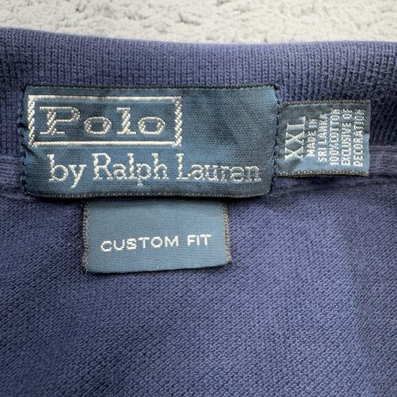 Ralph‎ Lauren Polo Shirt Mens 2XL Custom Fit Big Pony Rugby Embroidered 3 Sleeve - Picture 6 of 11